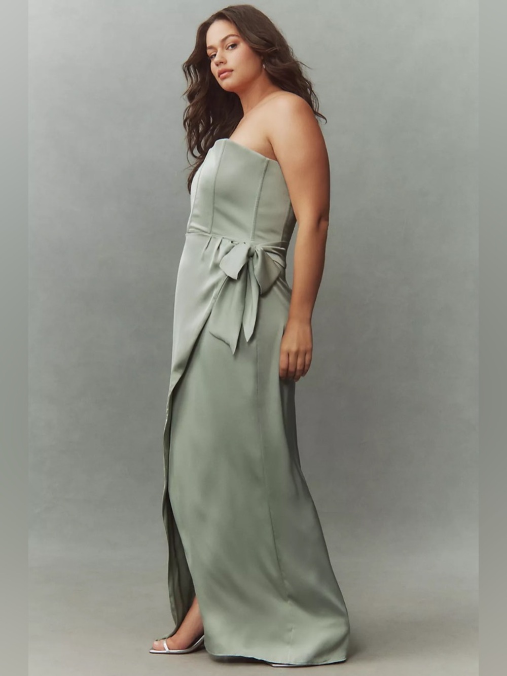Anthropologie V. Chapman June Corset Jacquard Front-Slit Gown - Picture 8 of 14